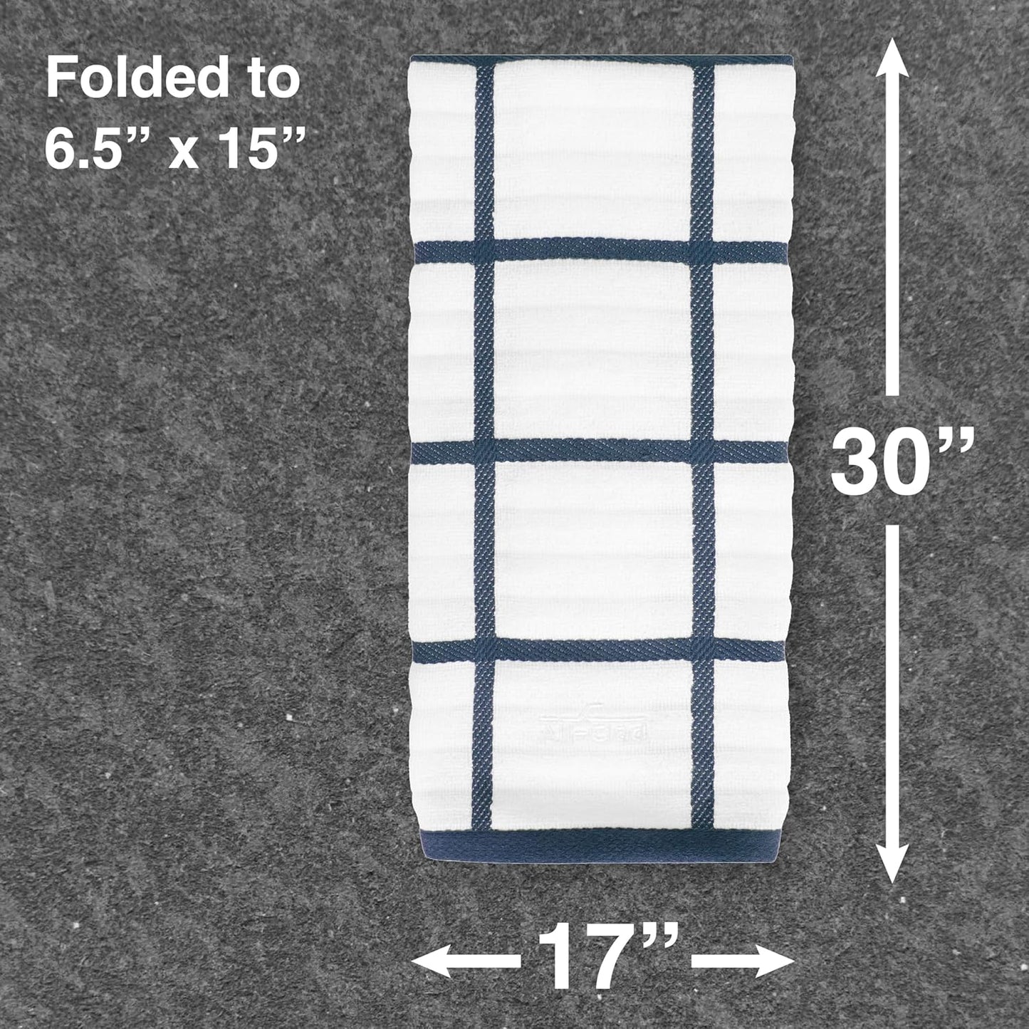 All-Clad Checked Kitchen Towel: Highly Absorbent, Super Soft Long Lasting - 100% Cotton, 17"x30" Tea Towel for Cleaning & Drying Dishes, Pans, Glassware, or Countertops, (1-Pack), Indigo