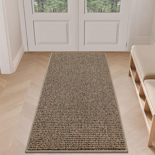 BEQHAUSE Dirt Trapper Door Mat 24" x 60", Non-Slip Washable Doormats Entrance Mat, Dirt Resistant and Absorbent Welcome Mat, Low Profile Floor Mats for Front Back Door and Entryway, Beige