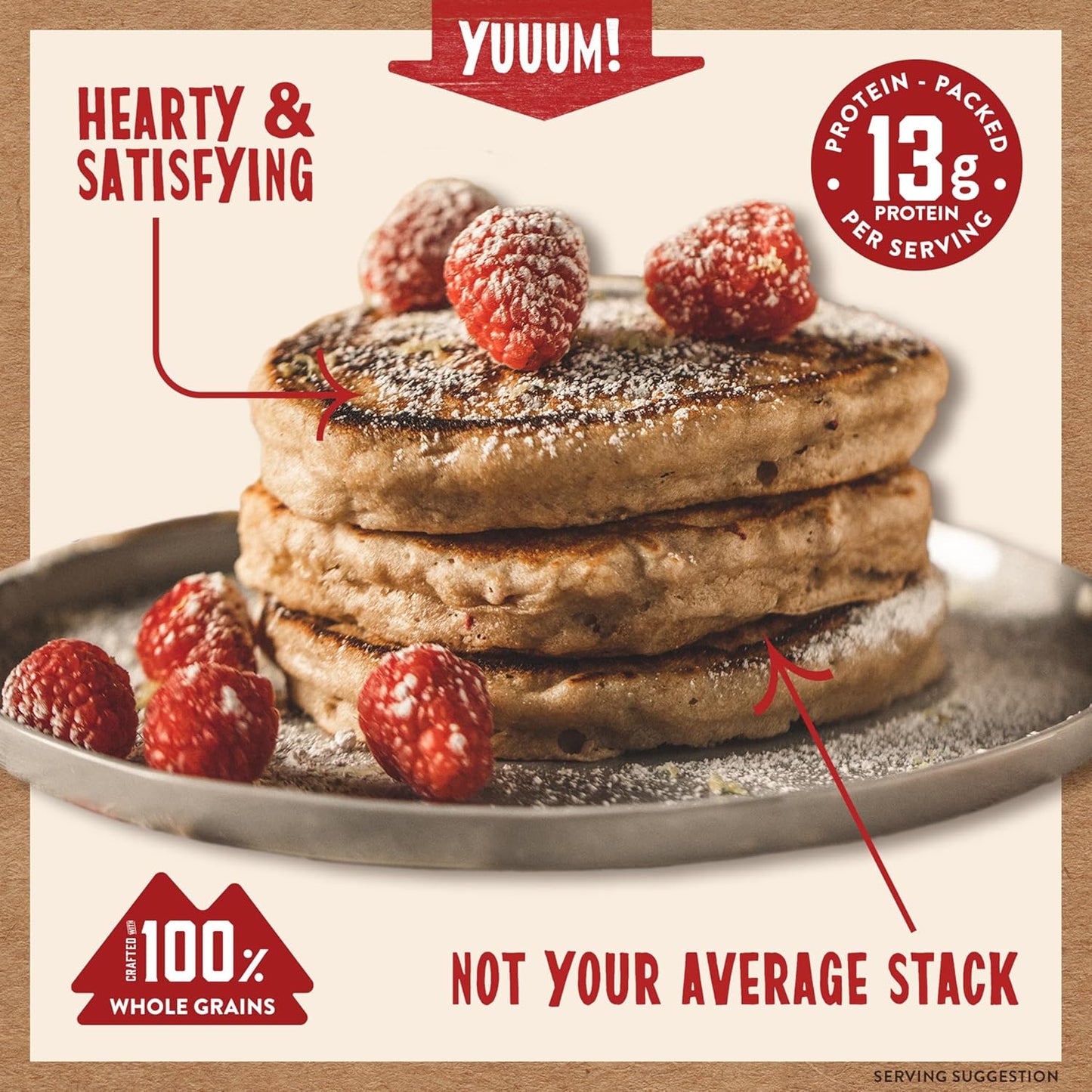 Kodiak Cakes Power Cakes, Pancake & Waffle Mix, Raspberry Lemon, High Protein,100% Whole Grains (Pack of 6)