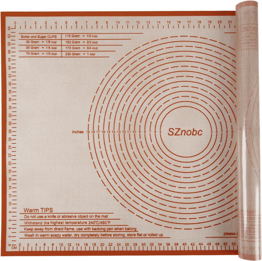 Silicone Pastry Mat 36'' By 24'' Extra Large Baking Mat with Measurements for Dough Rolling, Kneading Board, Kitchen Counter Mats, Perfect for Dough, Fondant, Pie Crust, Cookies, Bread, Pasta, Pizza