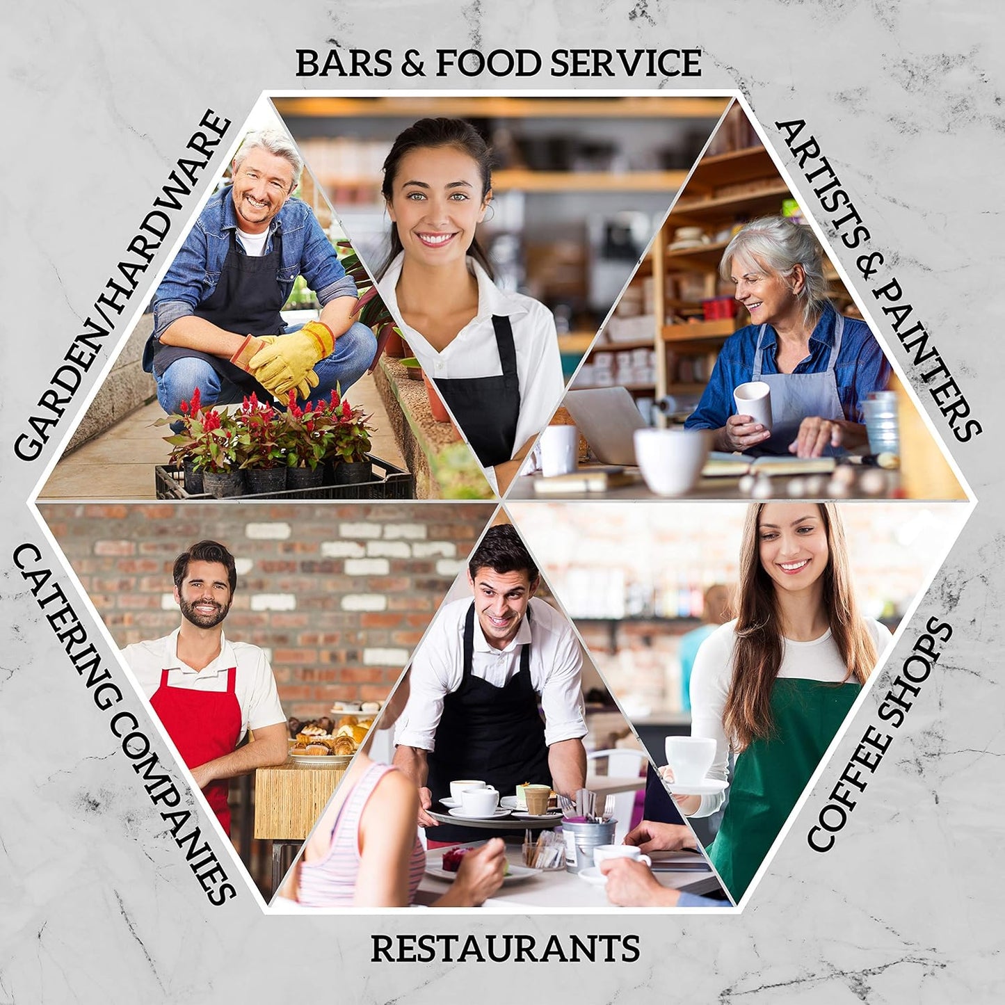 GREEN LIFESTYLE 12 Pack Bib Apron - Unisex Black Aprons, Machine Washable Aprons for Men and Women, Kitchen Cooking BBQ Bulk (Pack of 12, No Pockets, Black)