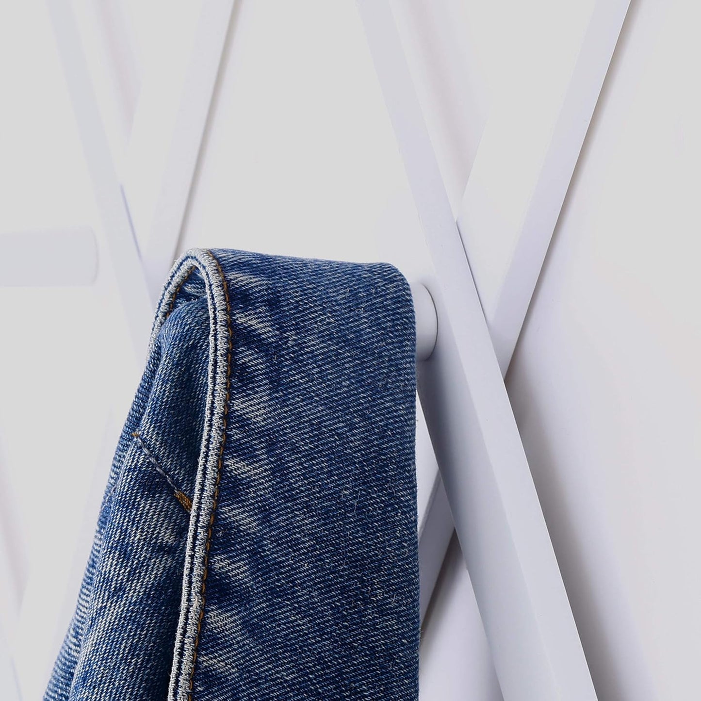 Dseap Accordian Wall Hanger: 16” High Wooden Wall Expandable Coat Rack, Hat Rack Holder, Accordion Hook for Baseball Caps, Coats, Mugs, 17 Peg Hooks, White