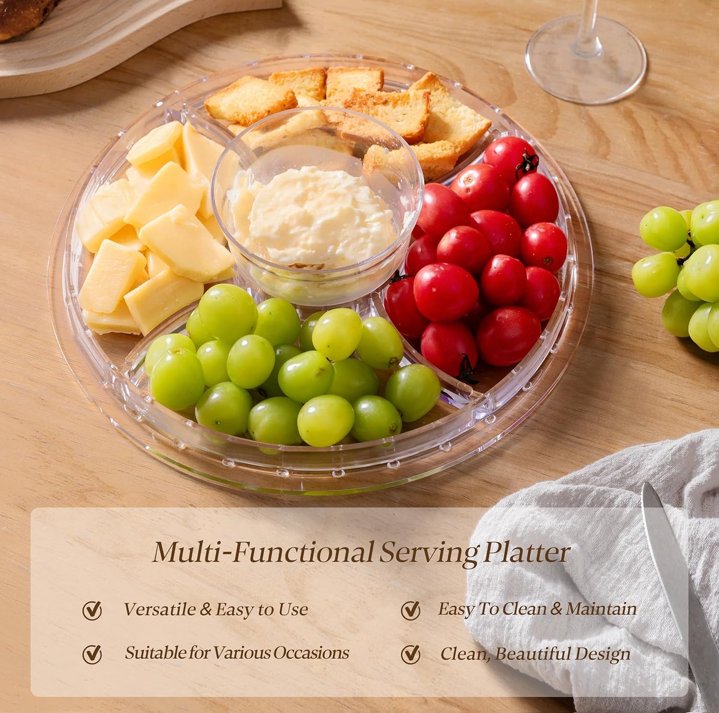 HBlife Cake Stand with Acrylic Dome Cover (12.2"), Multifunctional Serving Cookie Platter Punch Bowl and Cake Plate for Dessert Table Display for Parties (6 Uses)