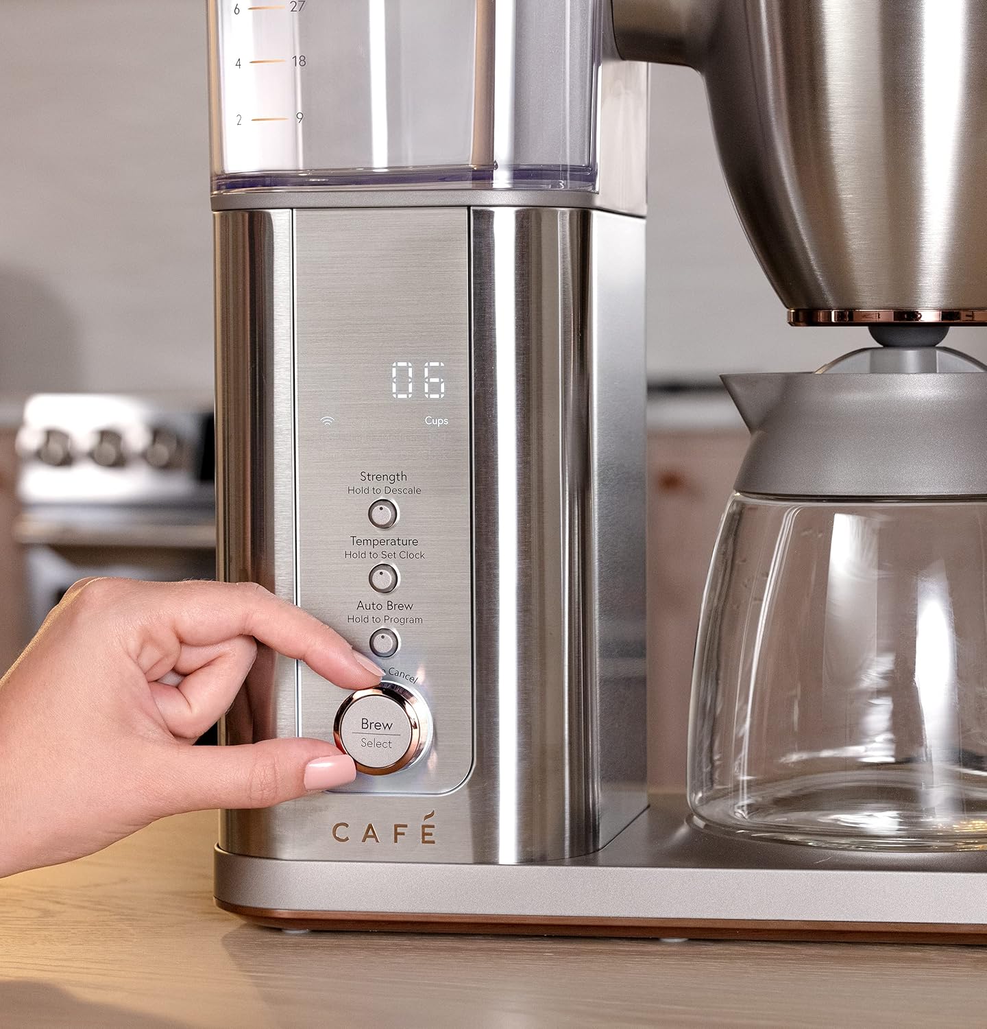 Café Specialty Drip Coffee Maker | 10-Cup Glass Carafe | WiFi Enabled Voice-to-Brew Technology | Smart Home Kitchen Essentials | SCA Certified, Barista-Quality Brew | Stainless Steel