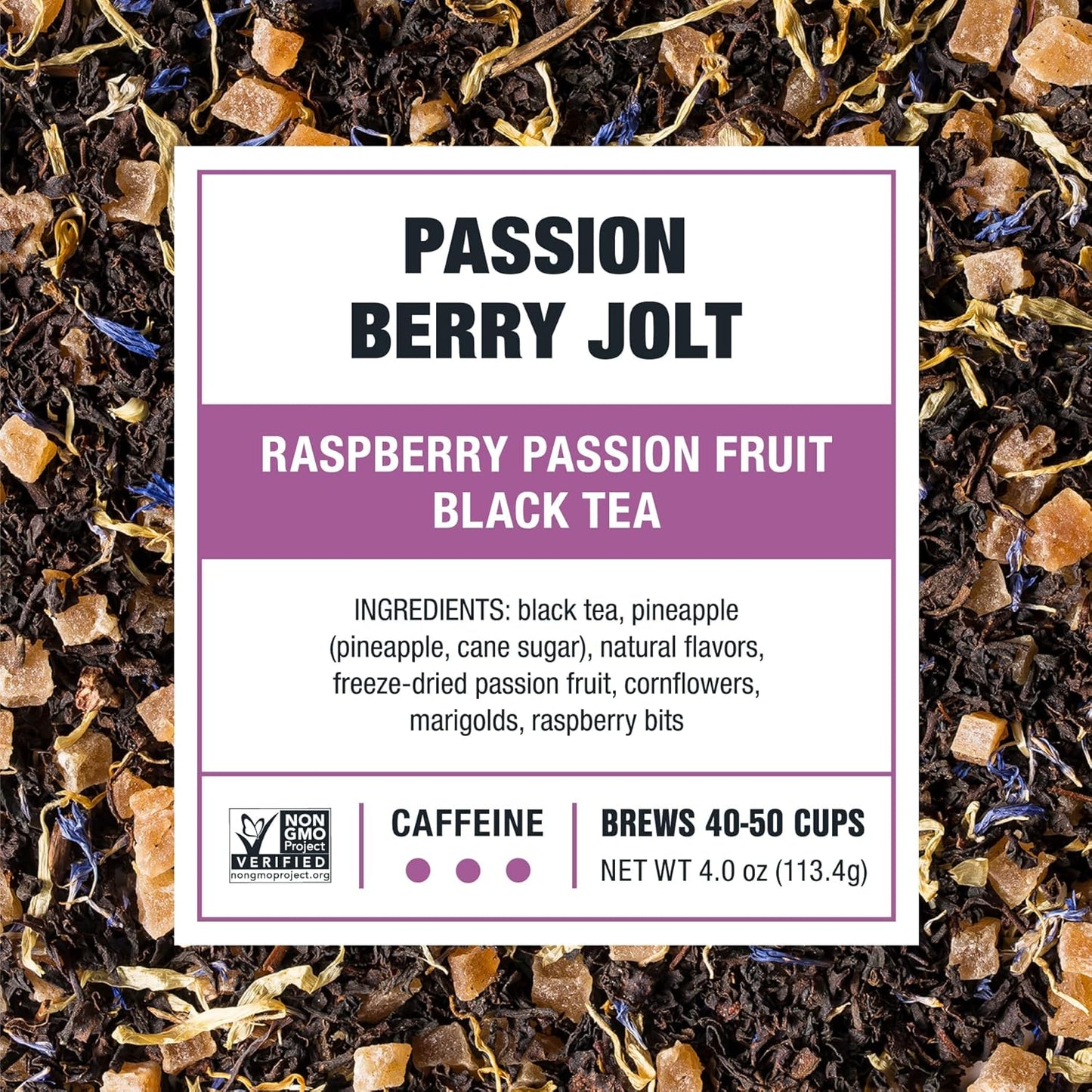 Tiesta Tea - Passion Berry Jolt, Loose Leaf, Raspberry Passion Fruit Black Tea, Premium Caffeinated Blend, Make Hot or Iced & Brews Up to 50 Cups, 4oz Refillable Tin