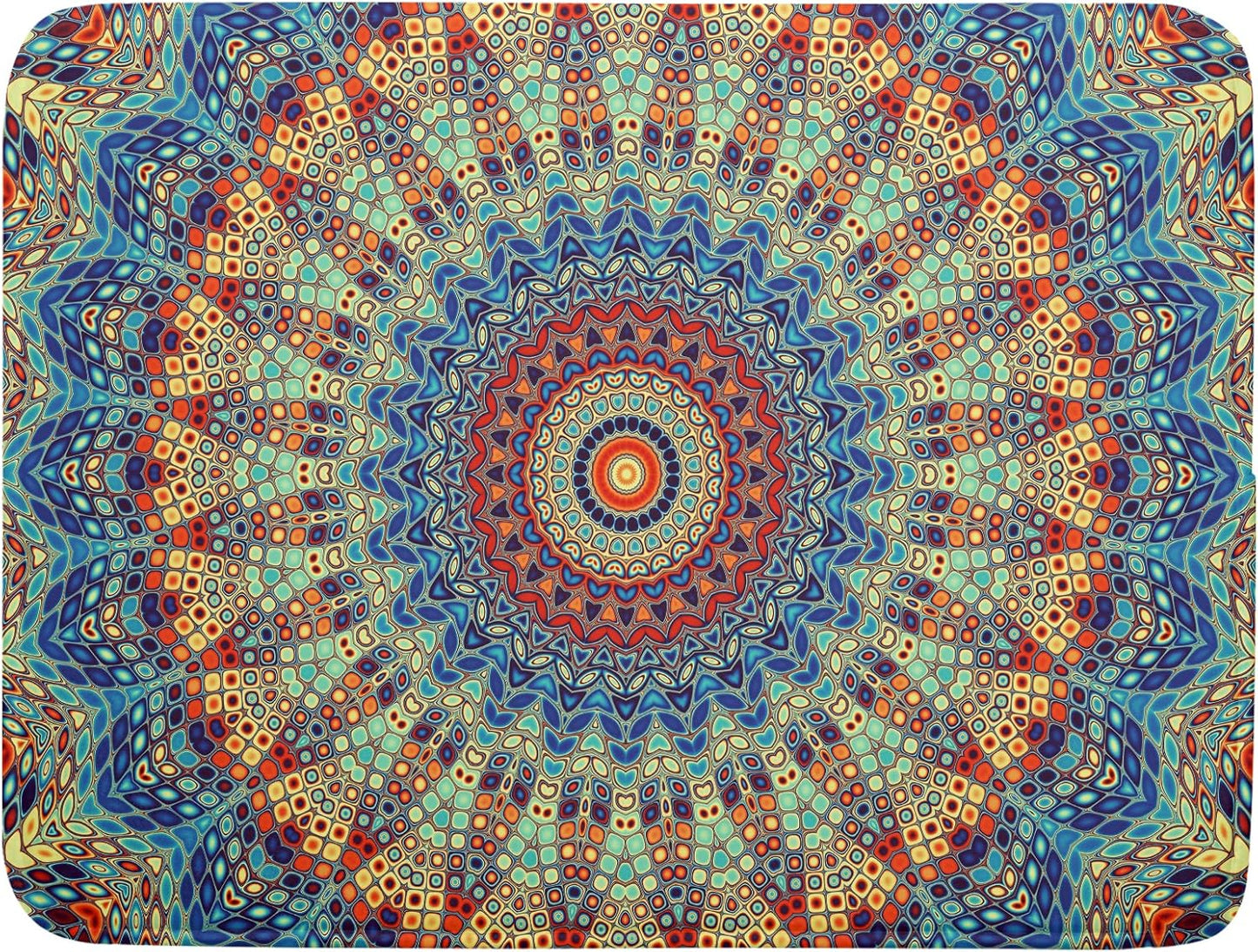 Bohemian Mandala Dish Drying Mat for Kitchen Counter Boho Ethnic Drying Mat 18 x 24 Inch with High Absorbent Reversible Microfiber Dish Drying Pad Dish Rack Pad Drainer Mat for Coffee Bar