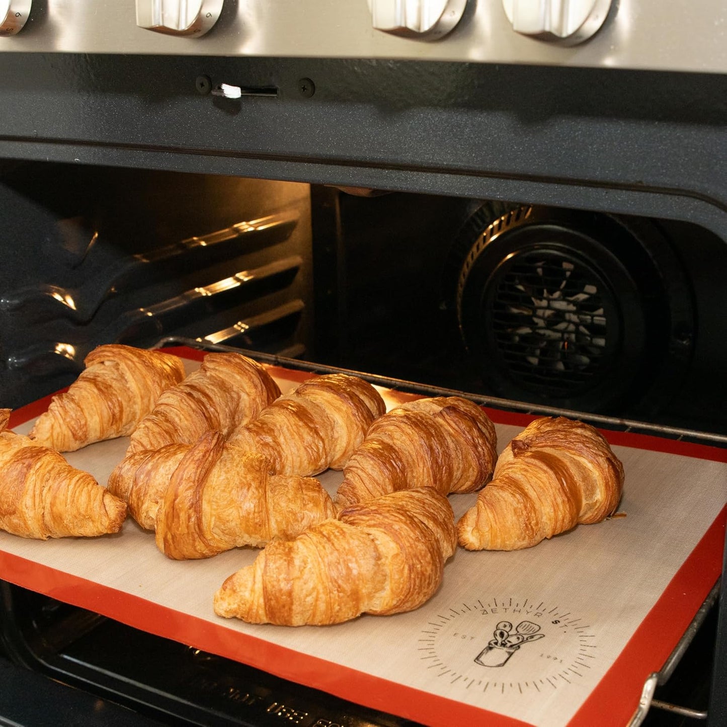 Silicone Baking Mats for 3/4 Size Cookie Sheets for Baking - 3 Pack - Non-Stick, Food Safe Oven Safe Liners for baking sheets - Red - Easy Clean, Mess-Free Baking Sheet Liners, 13.5 x 19.5 Inches