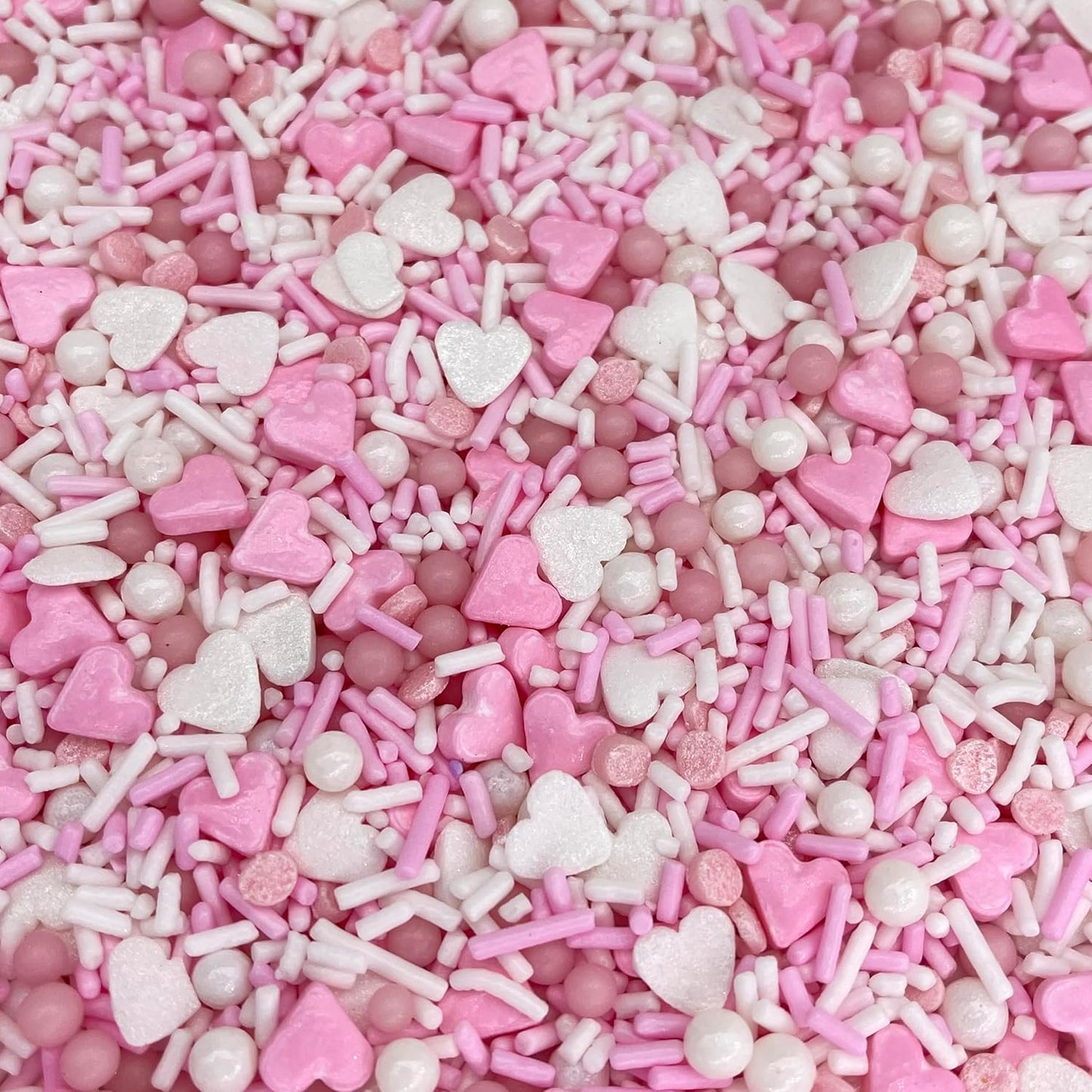 Manvscakes Edible Metallic Sprinkles Mix with Assorted Shapes and Sizes for Parties, Cookies, Ice Cream, Cake and Cupcake Decorating, 4 oz(Rose Gold and Pink)