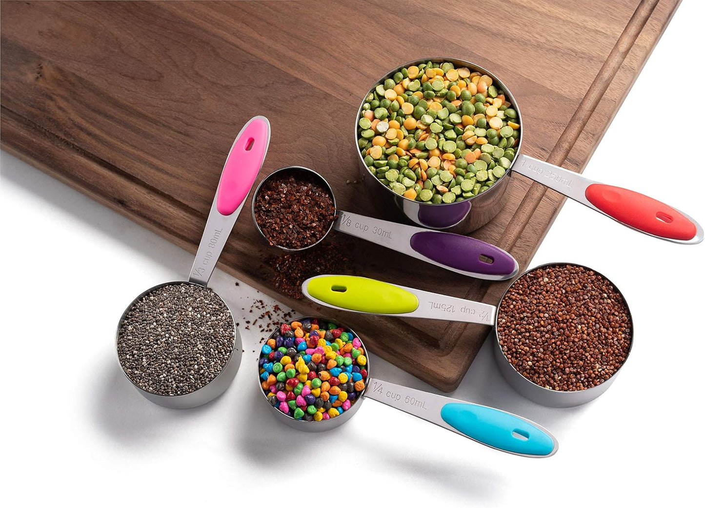 Bellemain Measuring Cups (Stainless Steel with Colored Handles, 5 piece)