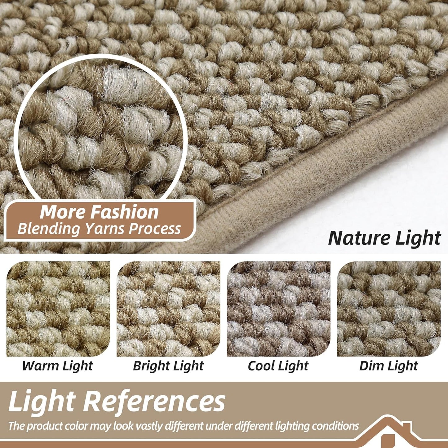 BEQHAUSE Dirt Trapper Door Mat 24" x 36", Non-Slip Washable Doormats Entrance Mat, Dirt Resistant and Absorbent Welcome Mat, Low Profile Floor Mats for Front Back Door and Entryway, Light Beige