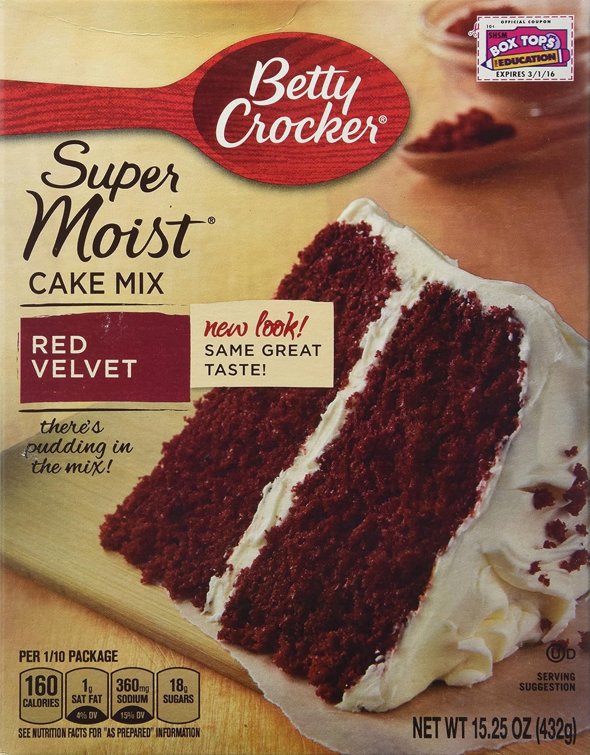 Betty Crocker, Supermoist Cake Mix, Red Velvet, 15.25oz Box (Pack of 6)