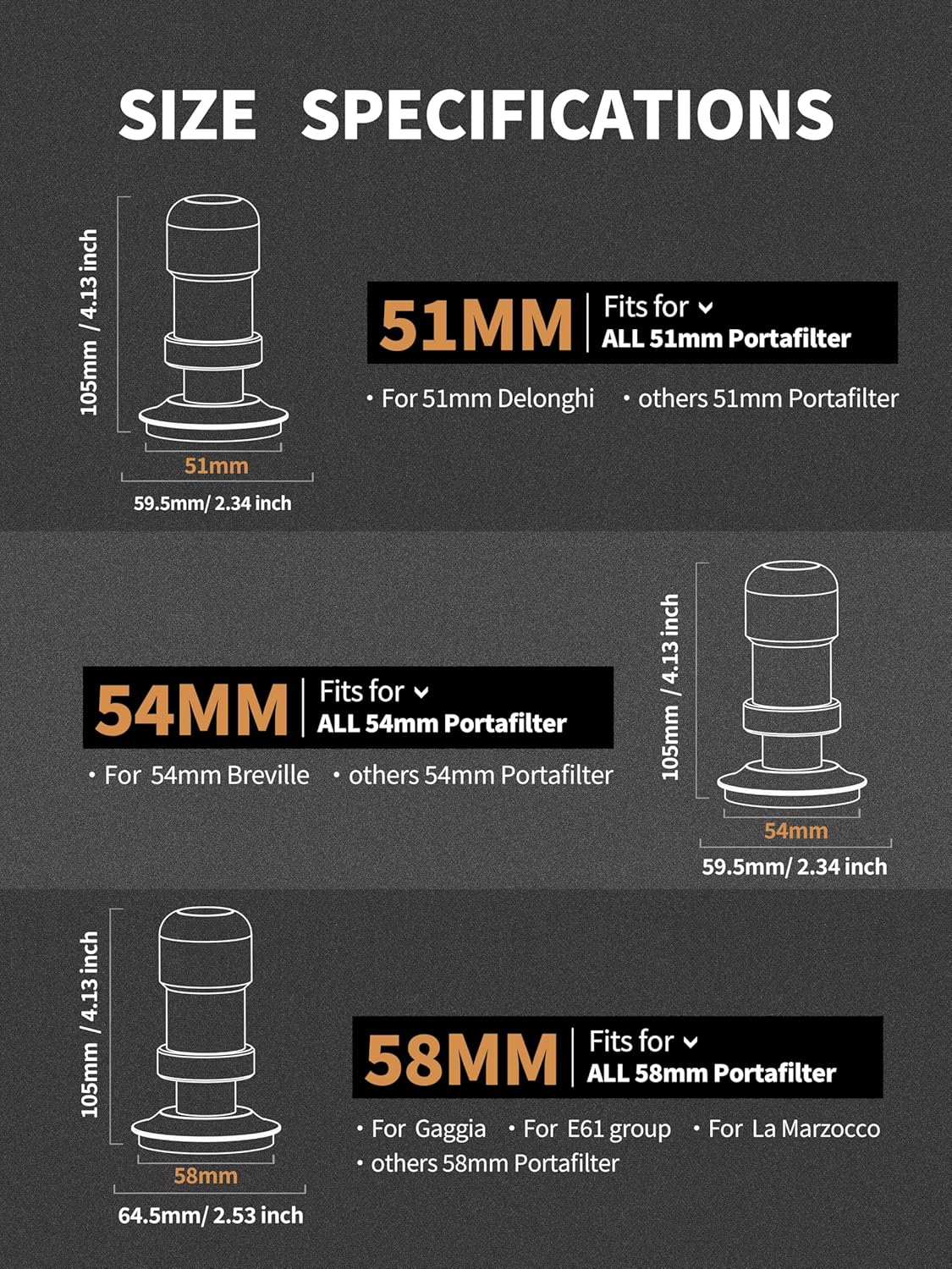 53.3mm Espresso Tamper,Premium Barista Coffee Tamper with Constant 30lb Calibrated Spring Loaded,Stainless Steel Base and Mahogany Hand,Fits for All 53mm54mm Portafilters,Espresso Accessories